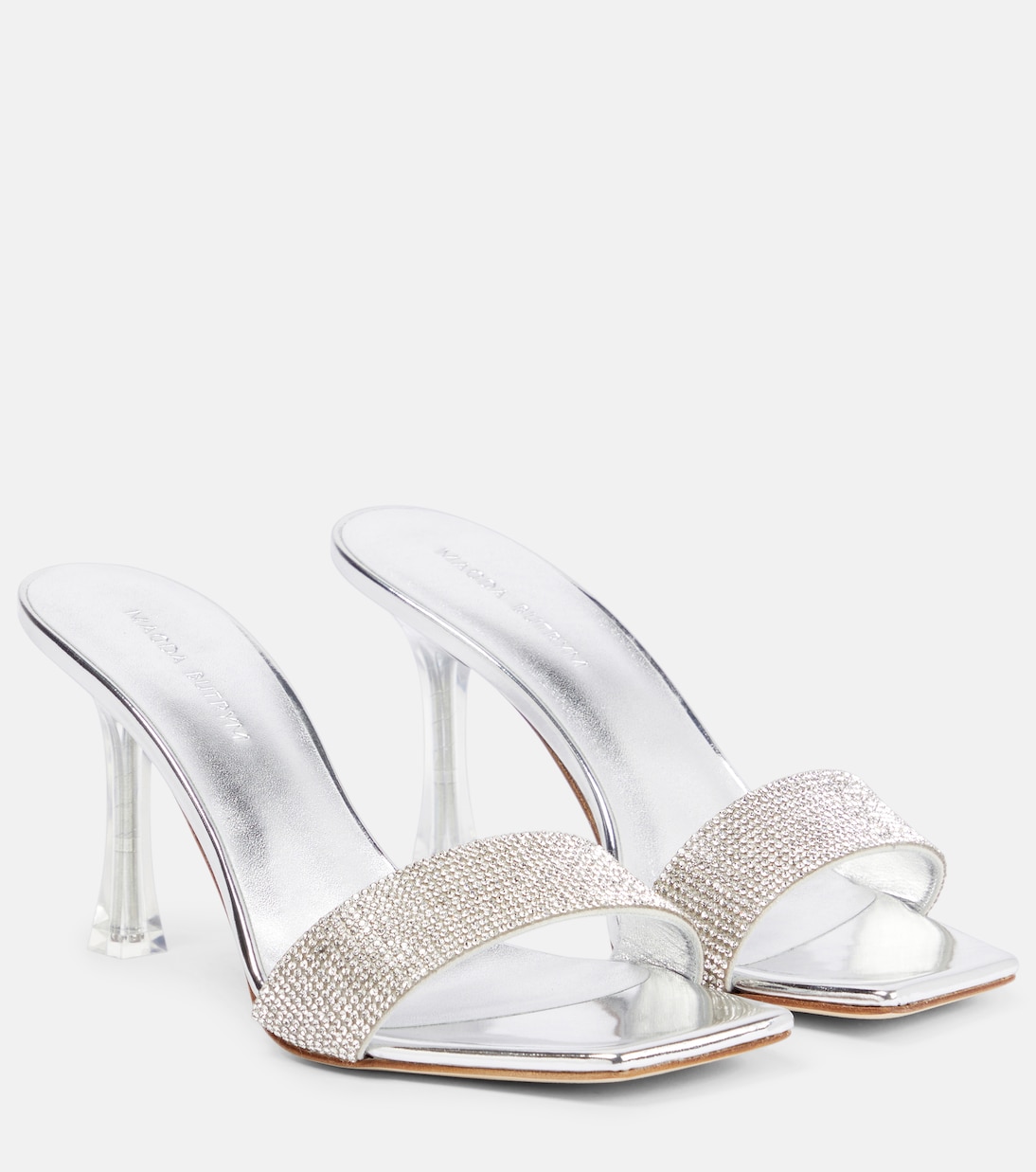 Embellished leather-trimmed PVC mules | Magda Butrym