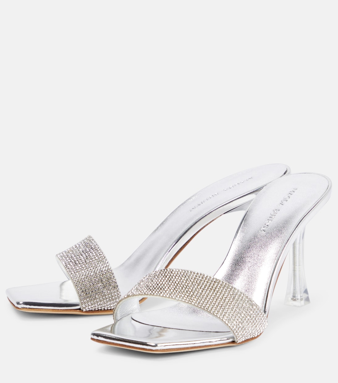 Embellished leather-trimmed PVC mules | Magda Butrym