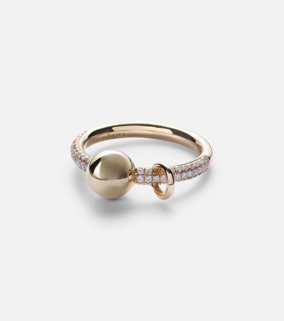 Bague Piercing en or 14 ct et diamants | Rainbow K
