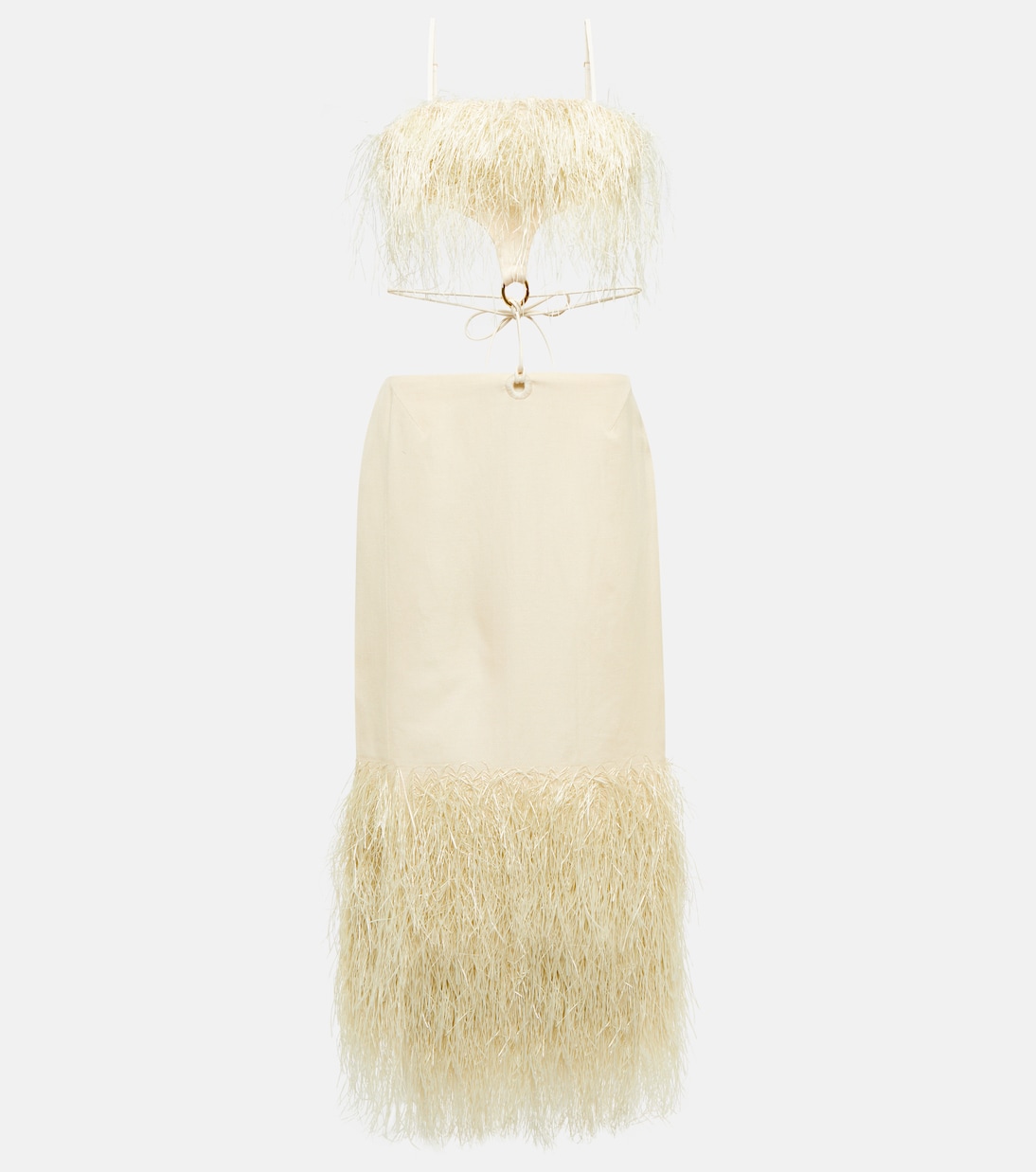 Abito midi La Robe Raphia con frange | Jacquemus