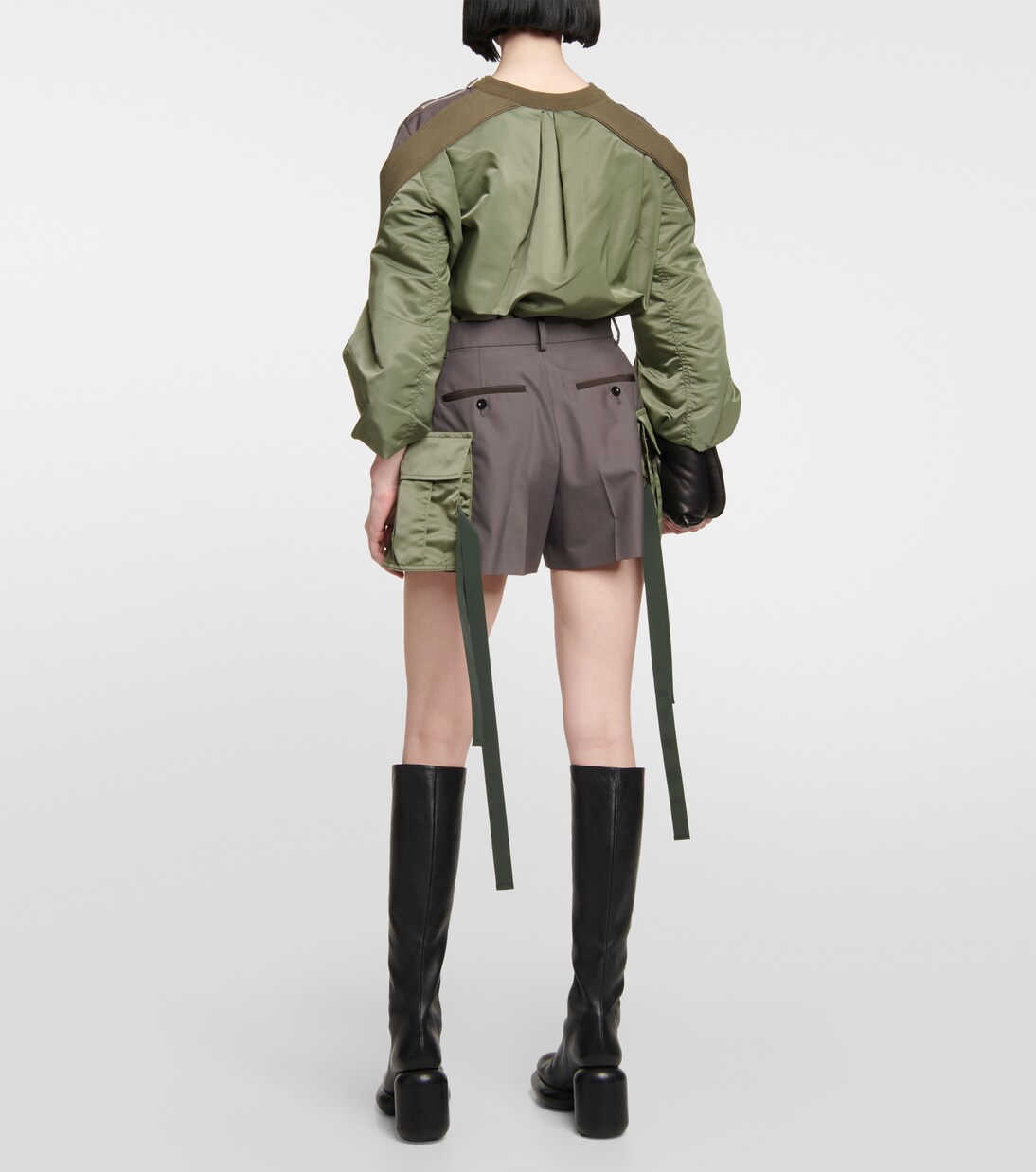 Wool-blend and twill shorts | Sacai