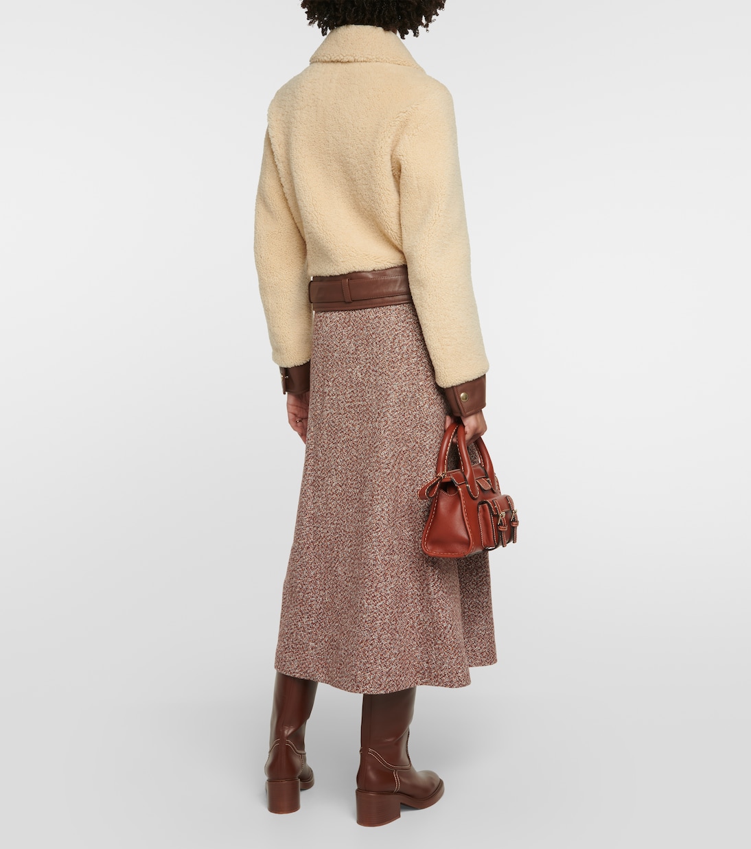 Leather-trimmed shearling jacket | Chloé