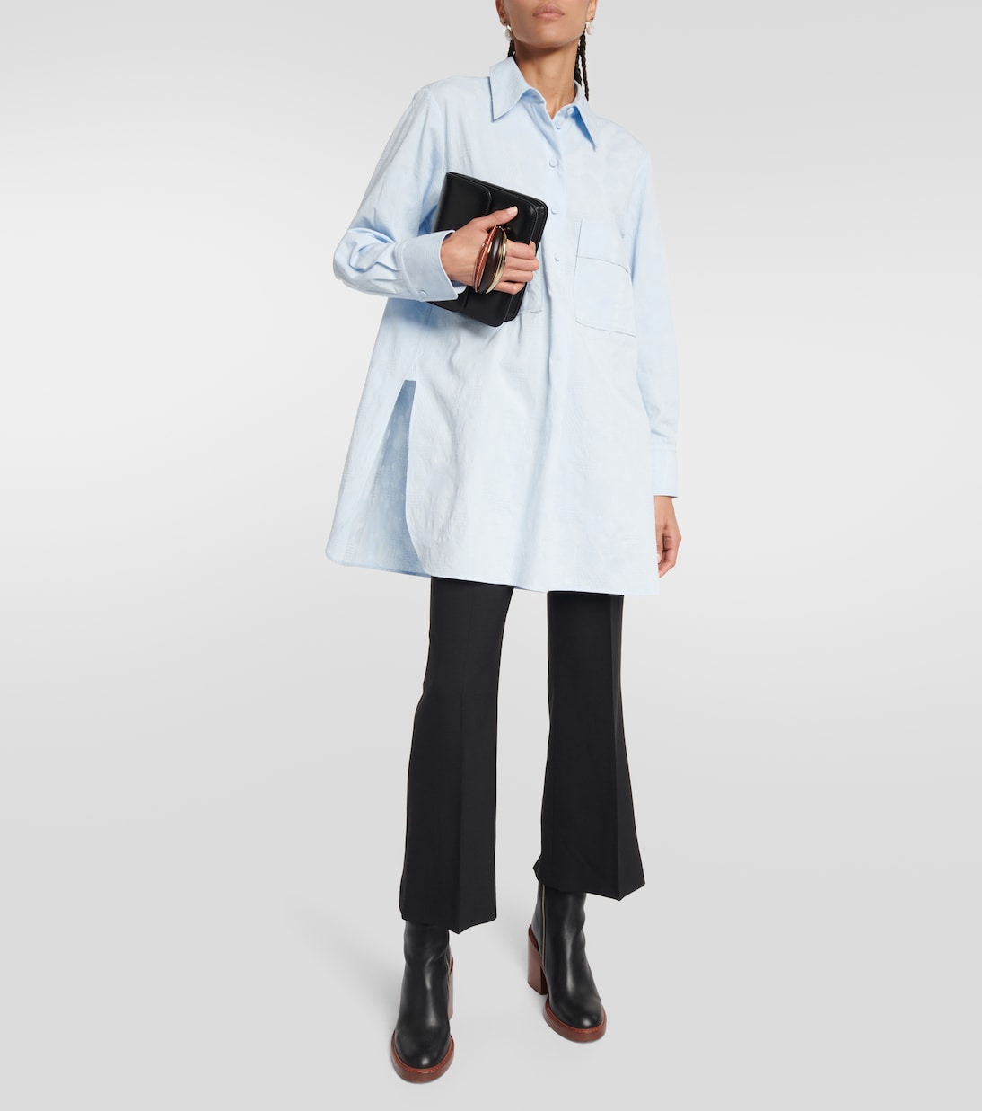 Pantalon raccourci en laine mélangée | Chloé