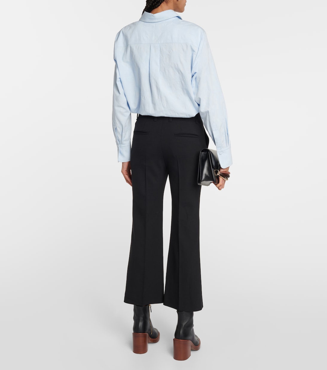 Pantalon raccourci en laine mélangée | Chloé