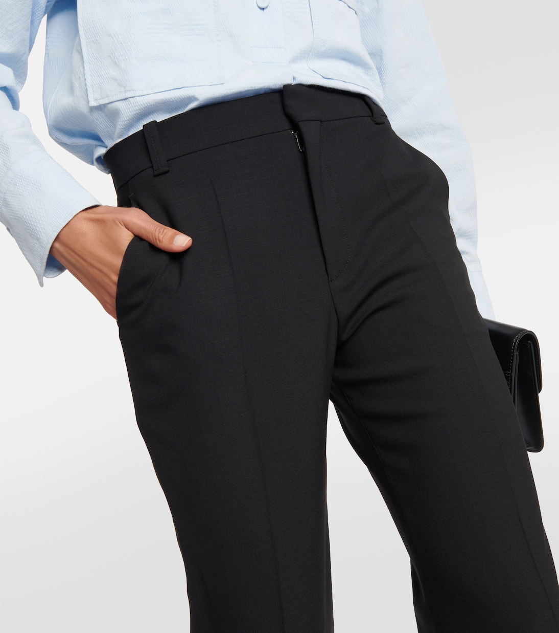Pantalon raccourci en laine mélangée | Chloé
