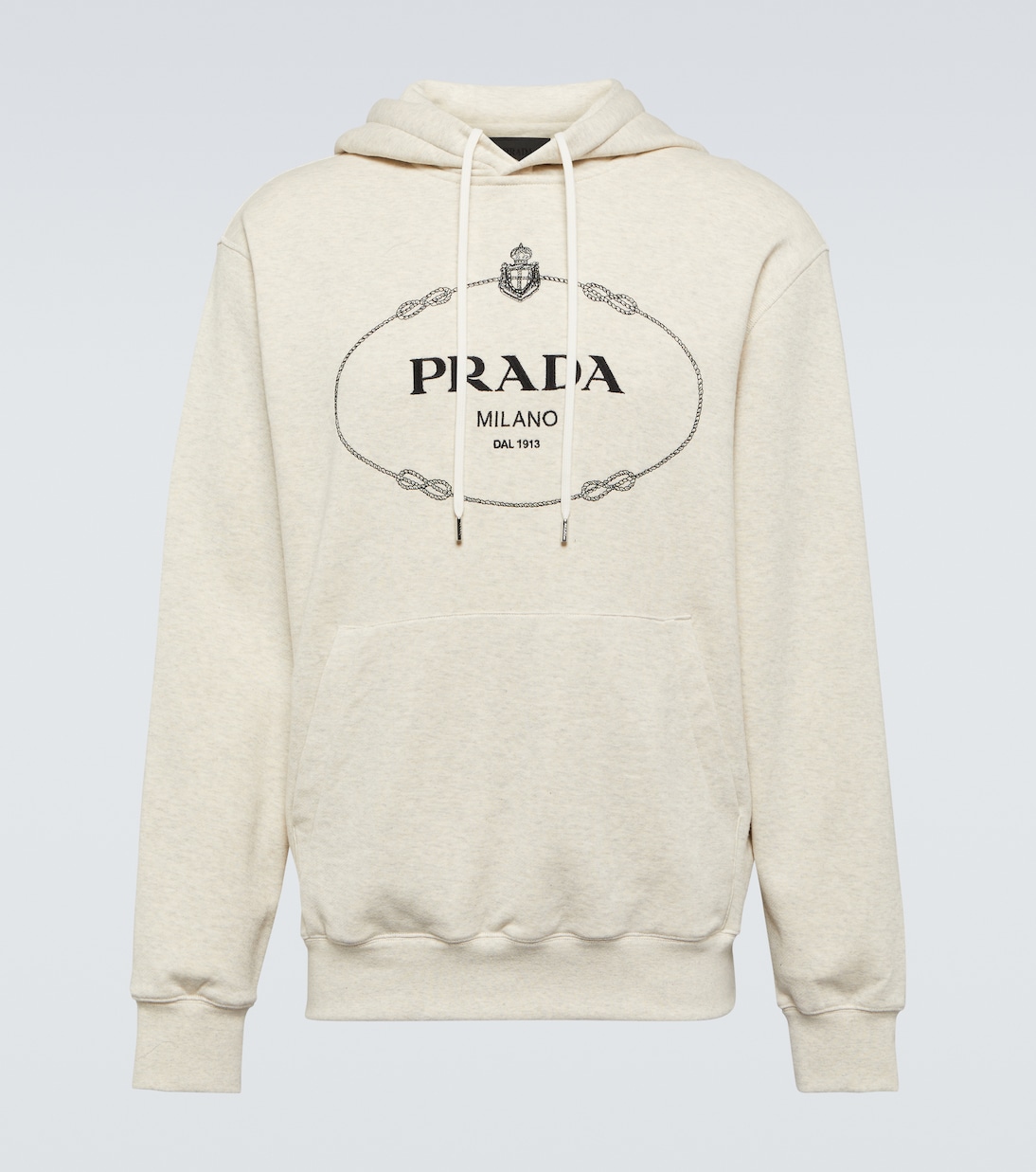 Felpa con cappuccio in cotone con logo | Prada