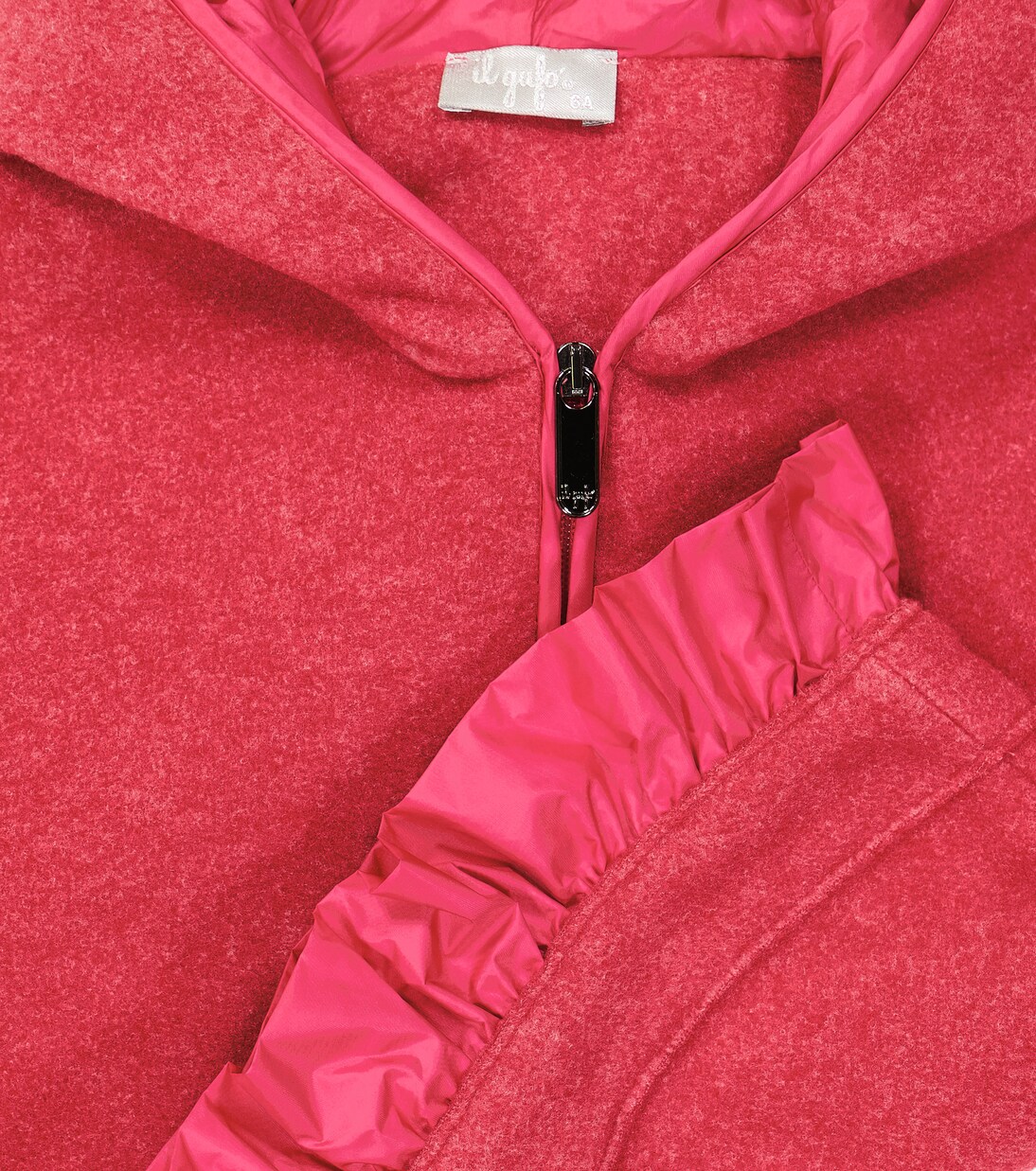 Ruffle-trimmed fleece hoodie | Il Gufo