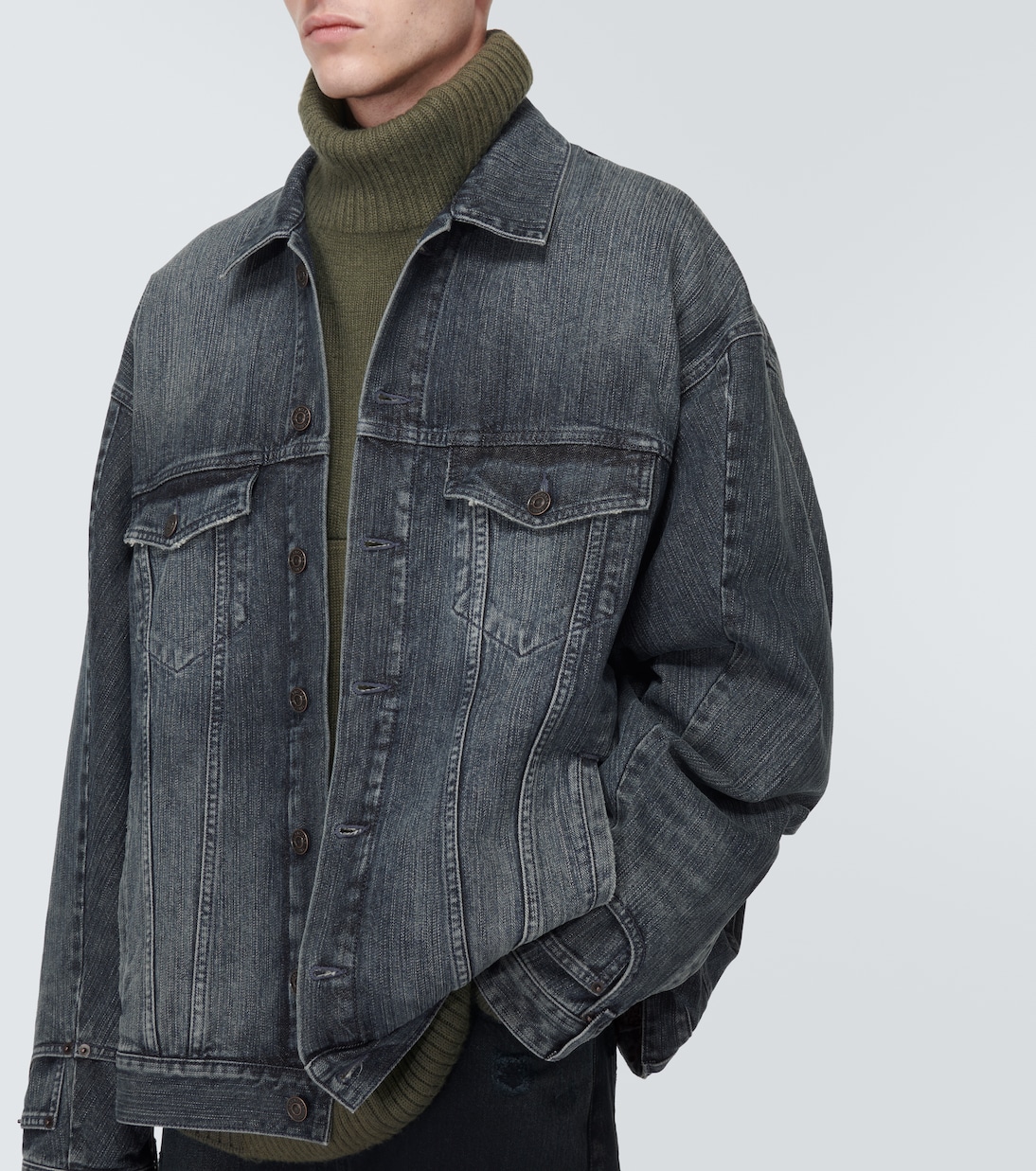 Deconstructed denim jacket in blue - Balenciaga | Mytheresa Deconstructed denim jacket in blue - Balenciaga | Mytheresa