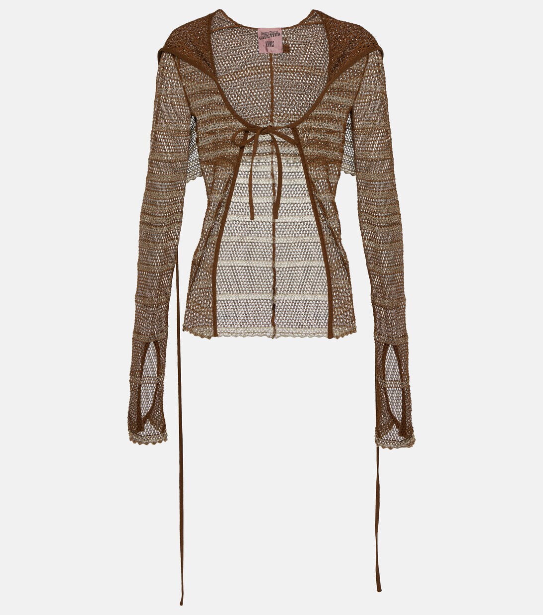 x KNWLS crochet cardigan in brown - Jean Paul Gaultier | Mytheresa
