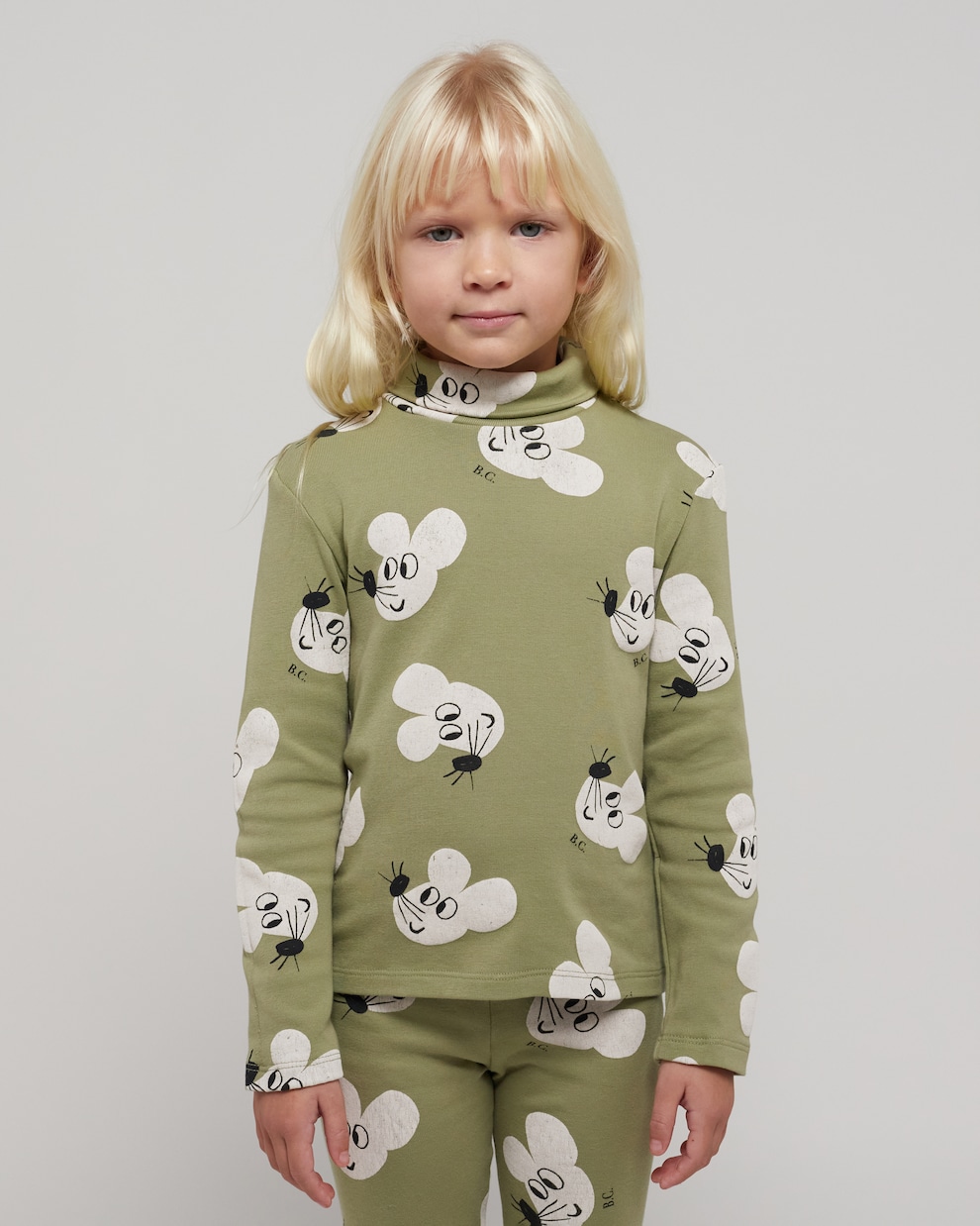Printed cotton-blend turtleneck top | Bobo Choses