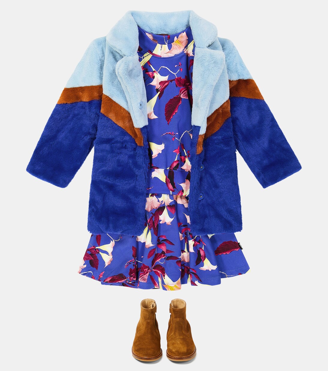 Haili colorblocked faux fur coat | Molo