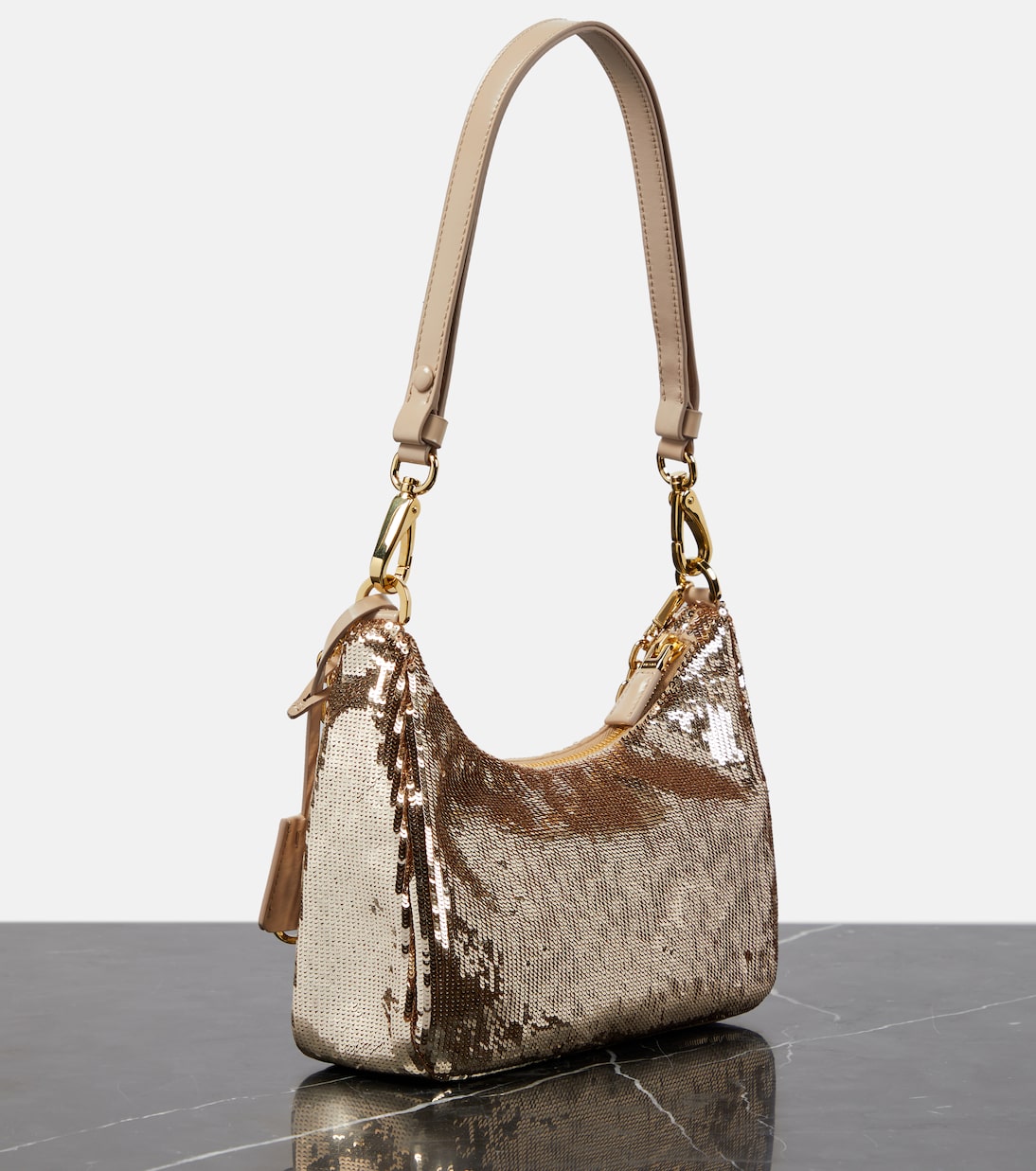 Sequined Re-Nylon shoulder bag | Prada