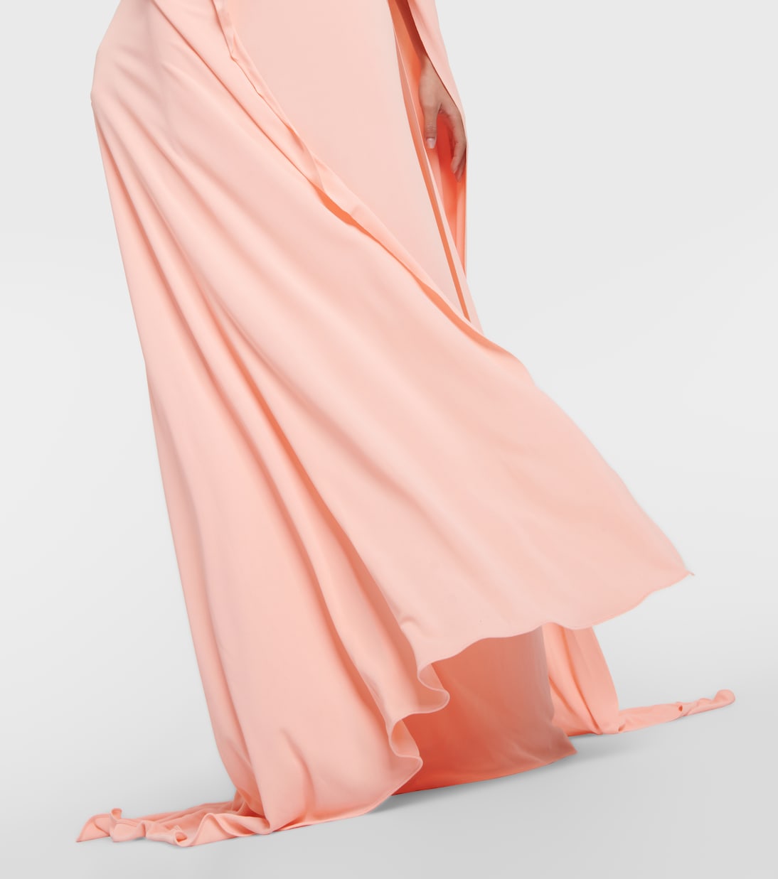 Caped keyhole satin gown | Monique Lhuillier