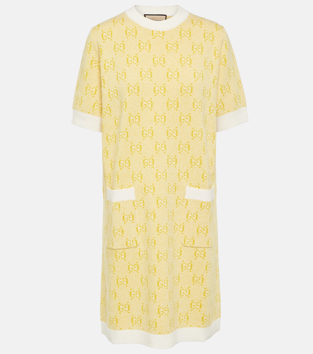 Vestido Corto de Lana Jacquard con Estampado GG de Gucci para Jóvenes Modernos