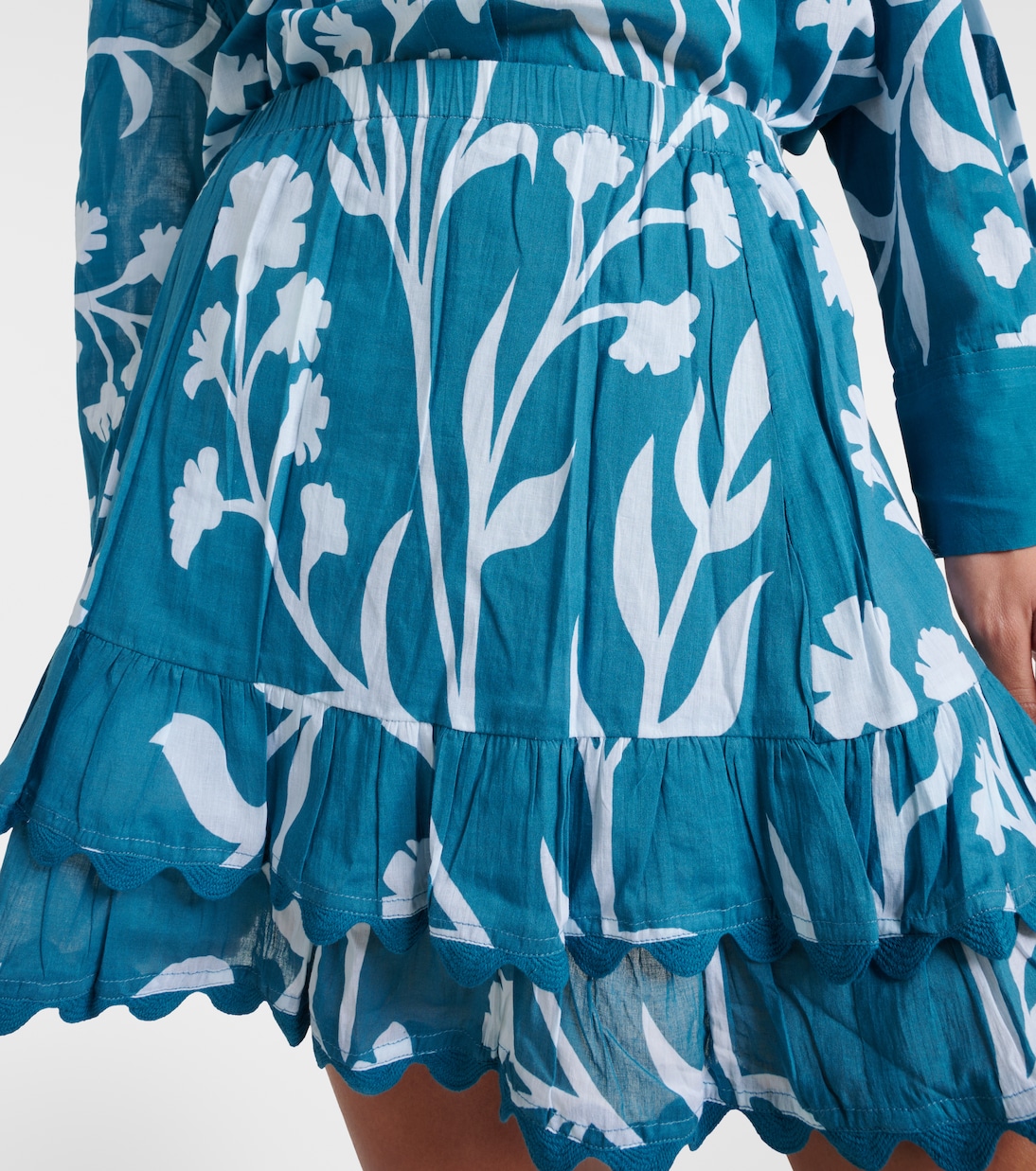 Minifalda de algodón a capas estampada | Juliet Dunn