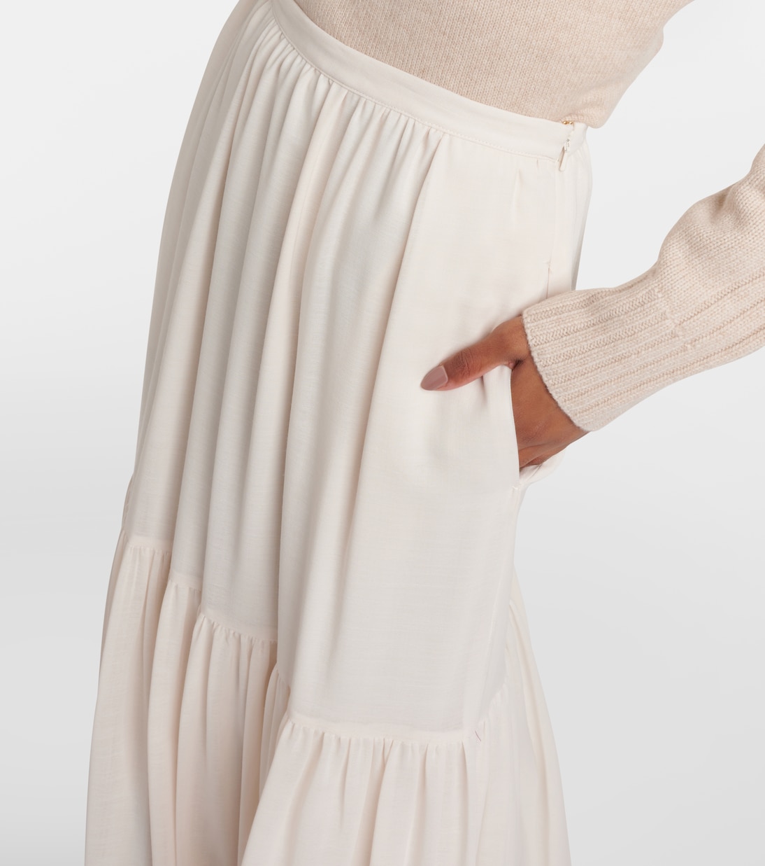 Cafila pleated virgin wool maxi skirt | Max Mara