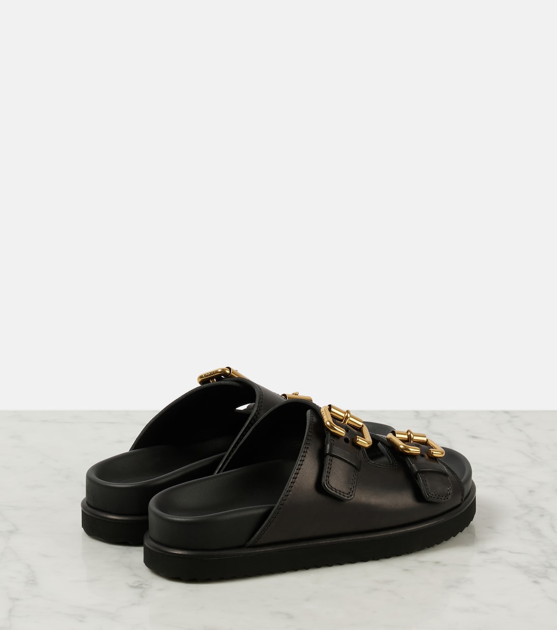 Nil leather sandals in black - Chloe | Mytheresa