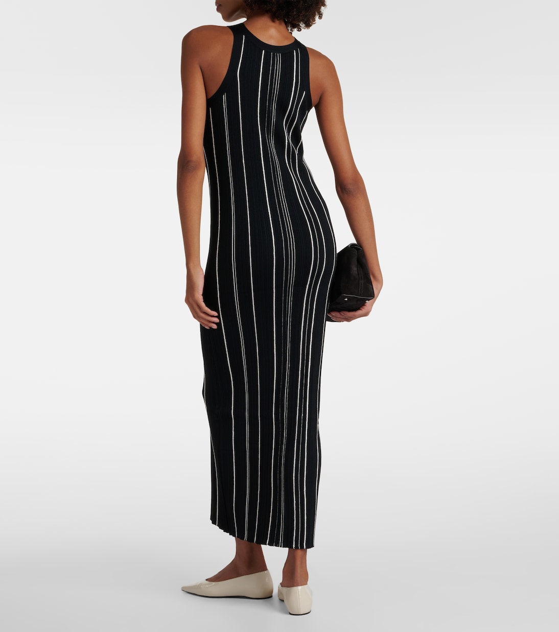 Abito lungo in maglia a coste a righe | Toteme