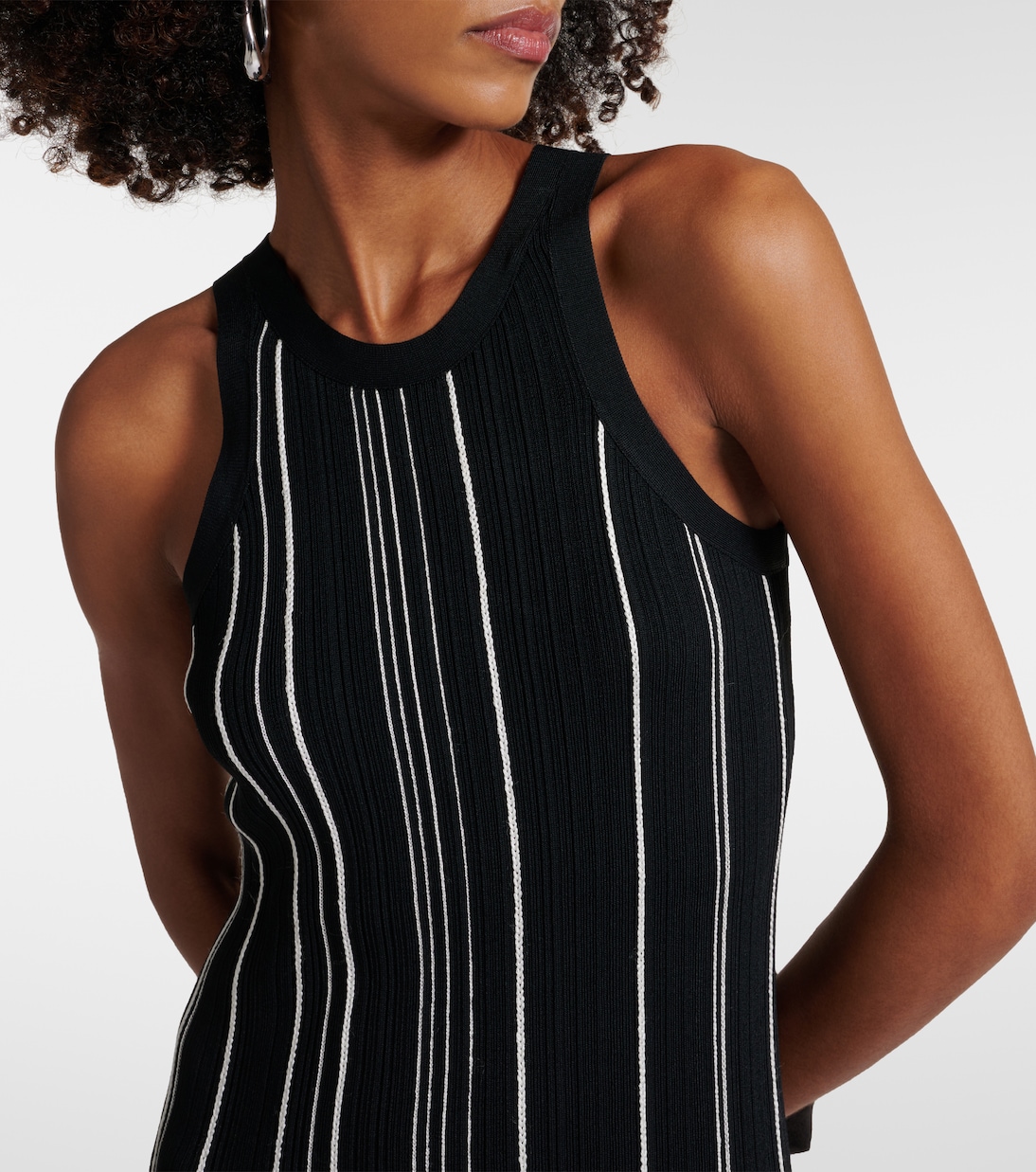 Abito lungo in maglia a coste a righe | Toteme