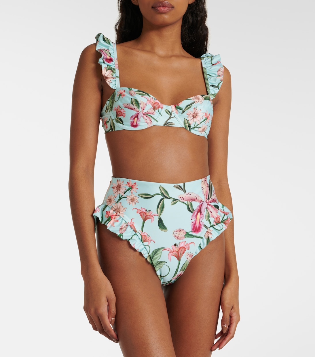Haut de bikini Kiwi à fleurs | Agua by Agua Bendita