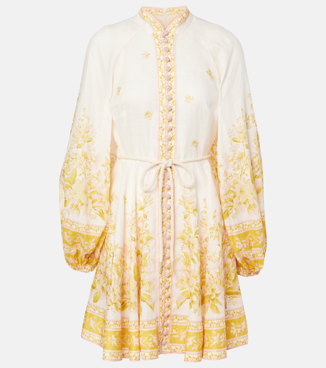 Minikleid Golden aus Leinen | Zimmermann