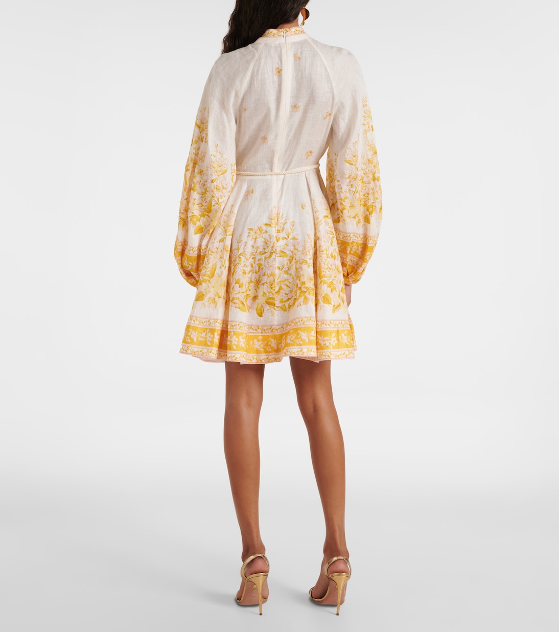 Minikleid Golden aus Leinen | Zimmermann
