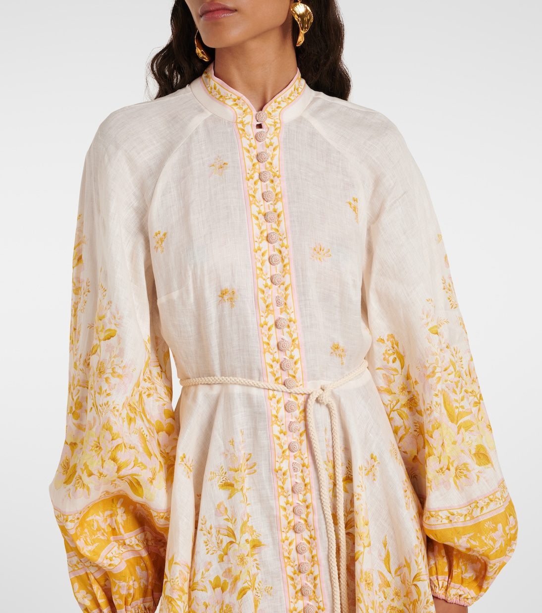 Minikleid Golden aus Leinen | Zimmermann