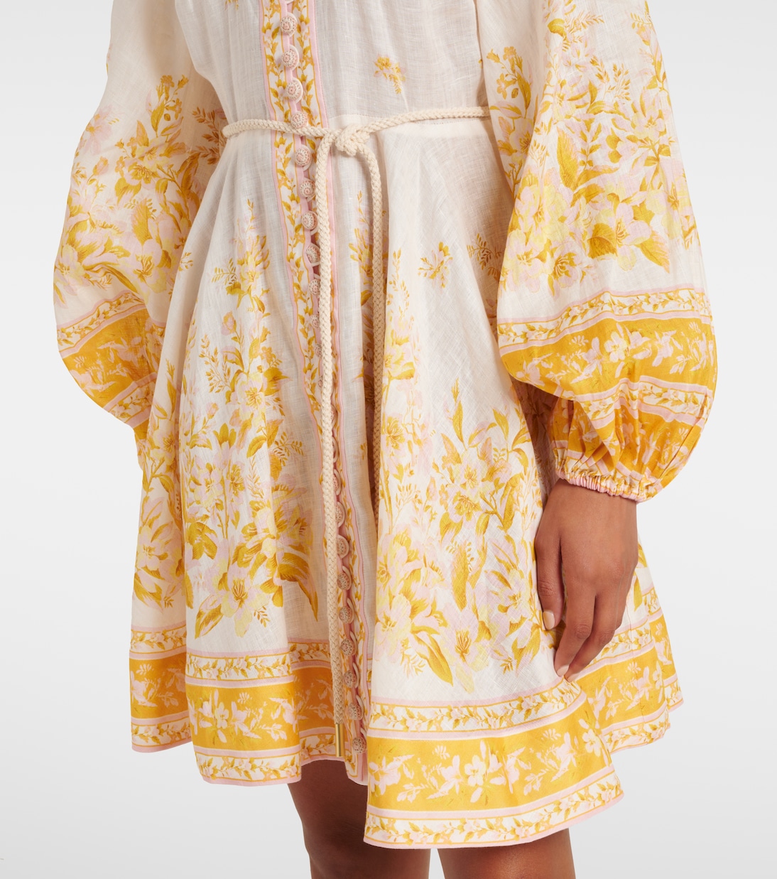 Minikleid Golden aus Leinen | Zimmermann