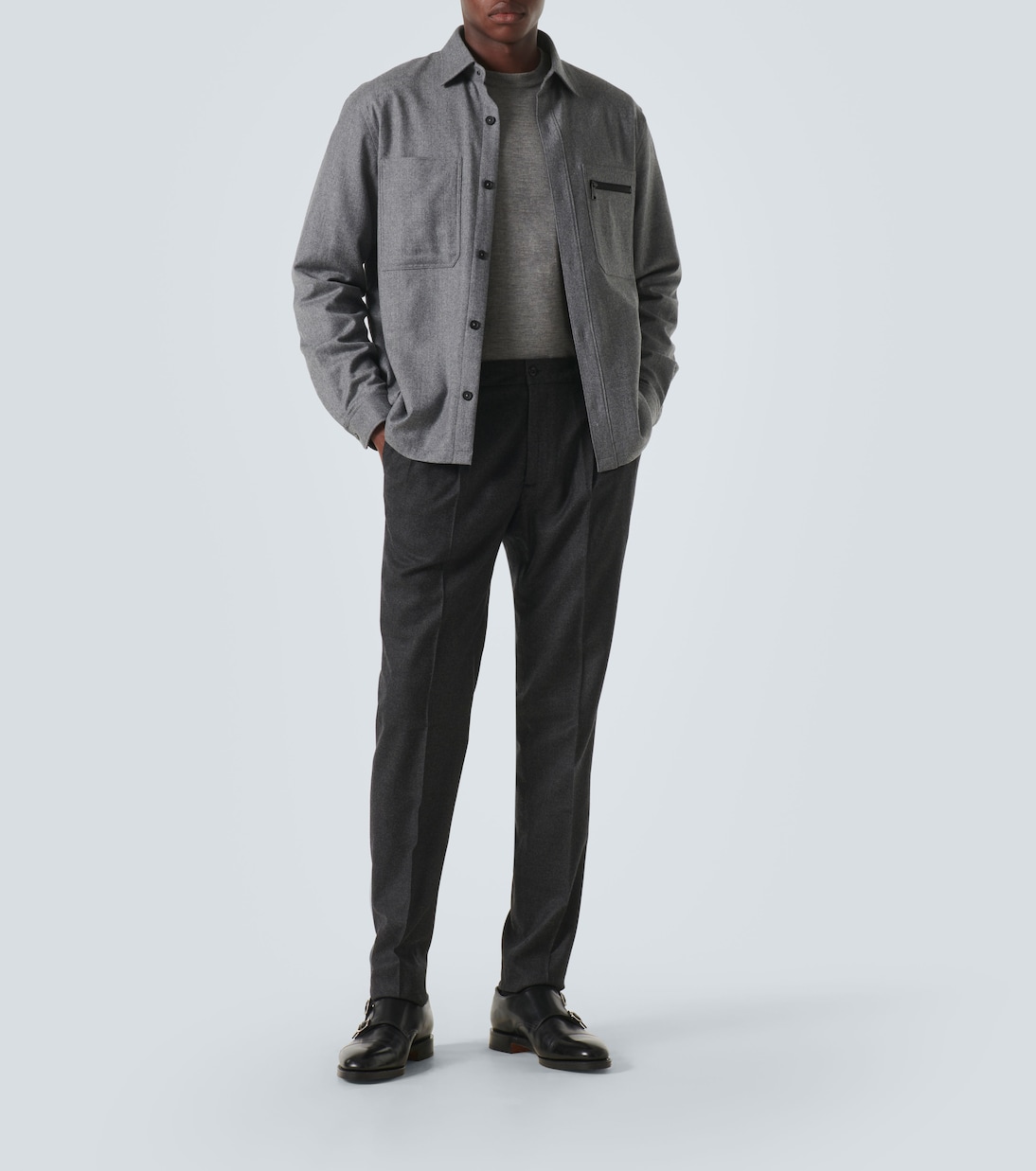 Virgin wool slim pants | Rubinacci