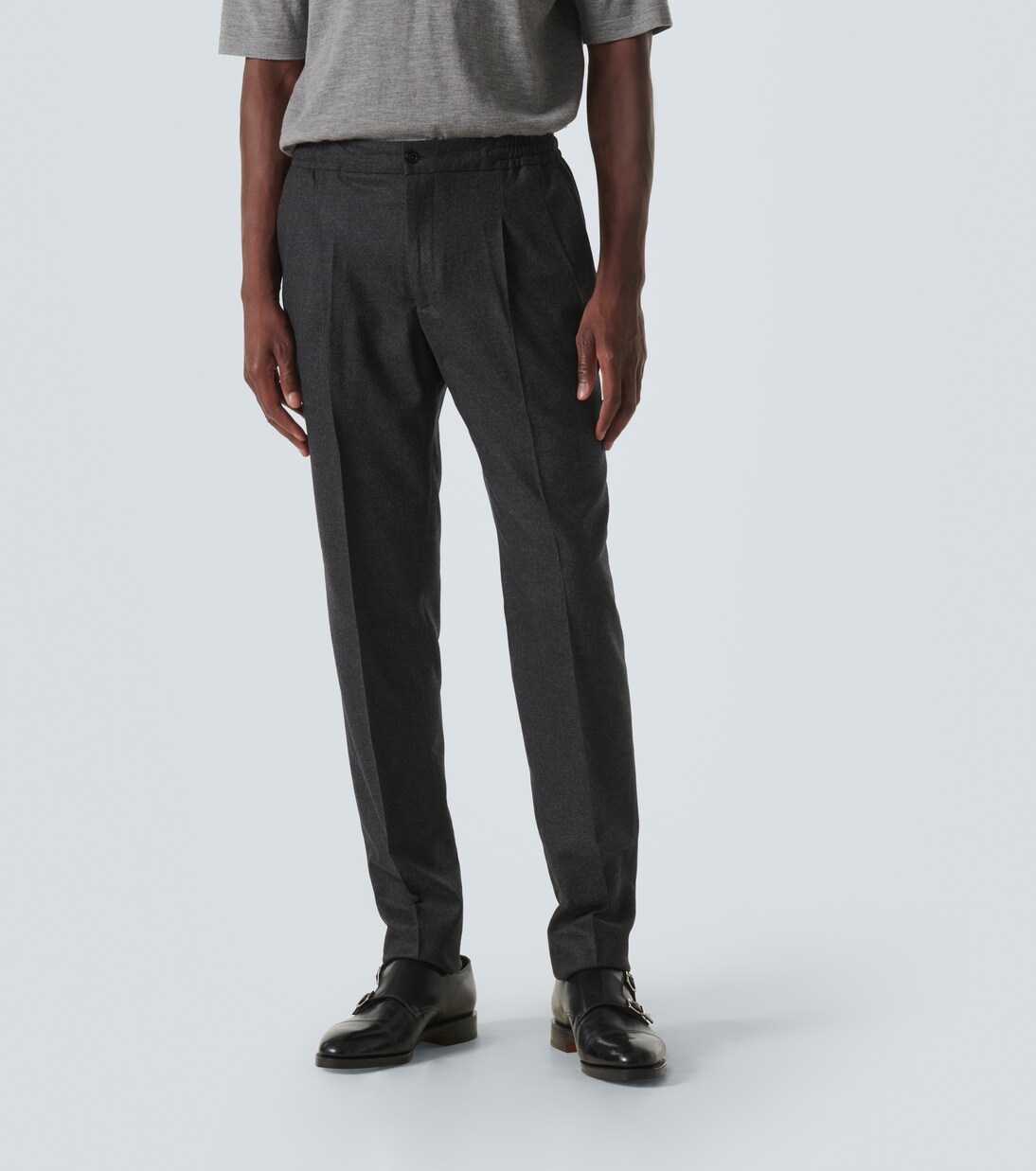 Virgin wool slim pants | Rubinacci