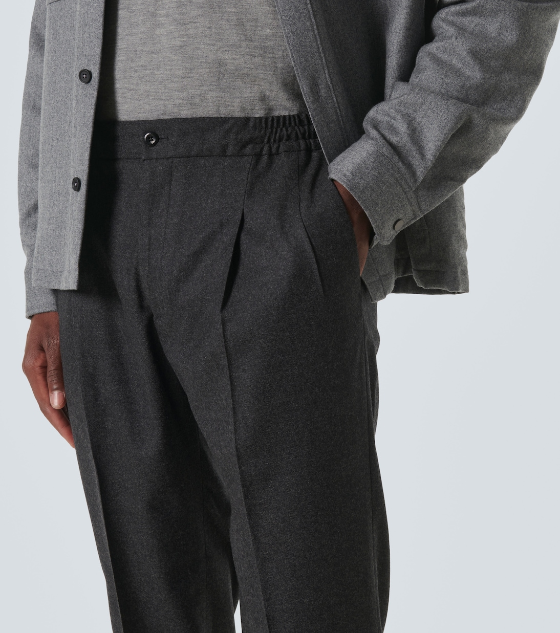 Virgin wool slim pants | Rubinacci