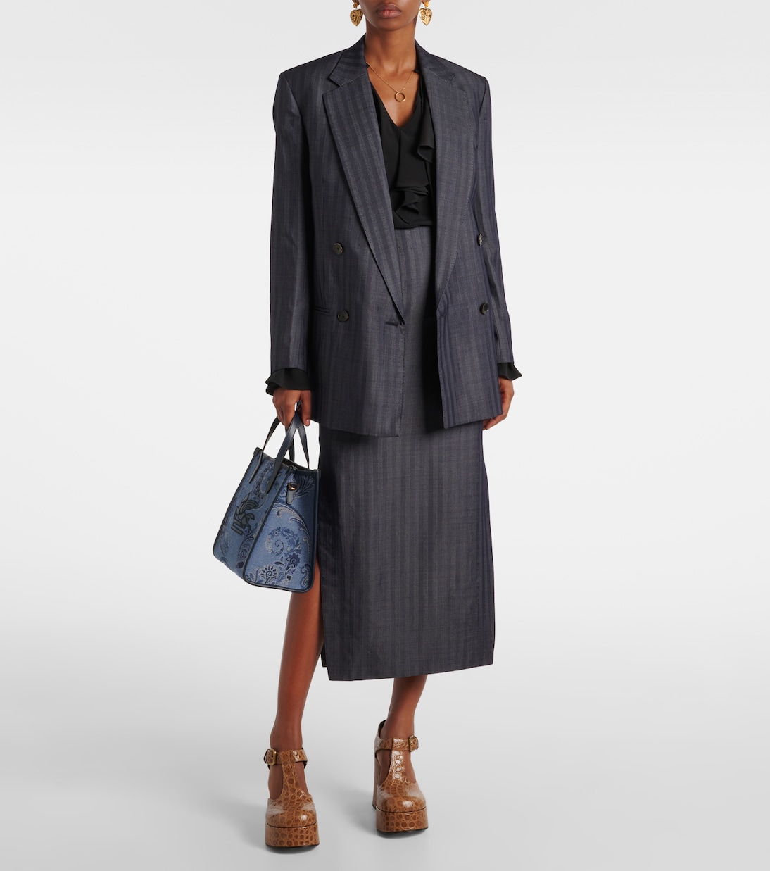 Jupe crayon en laine mélangée | Etro