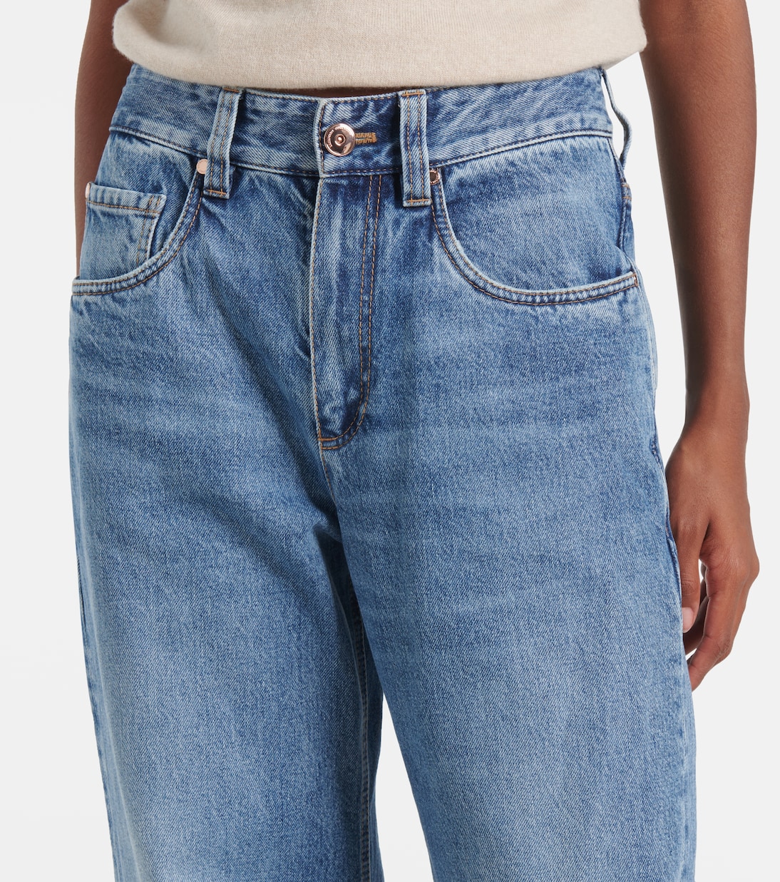 Jeans rectos de tiro alto | Brunello Cucinelli