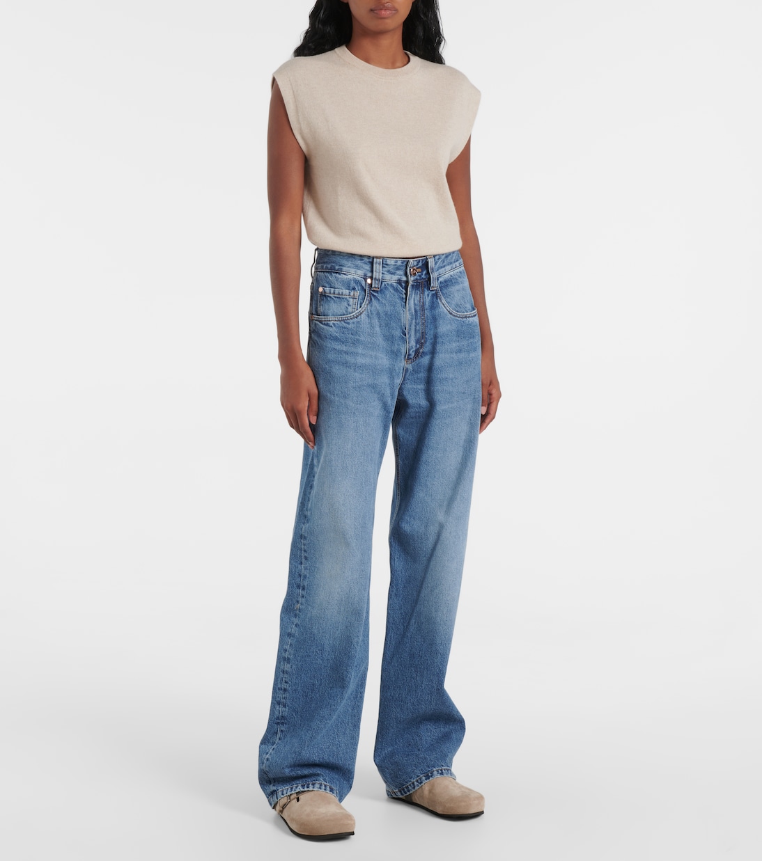 Jeans rectos de tiro alto | Brunello Cucinelli