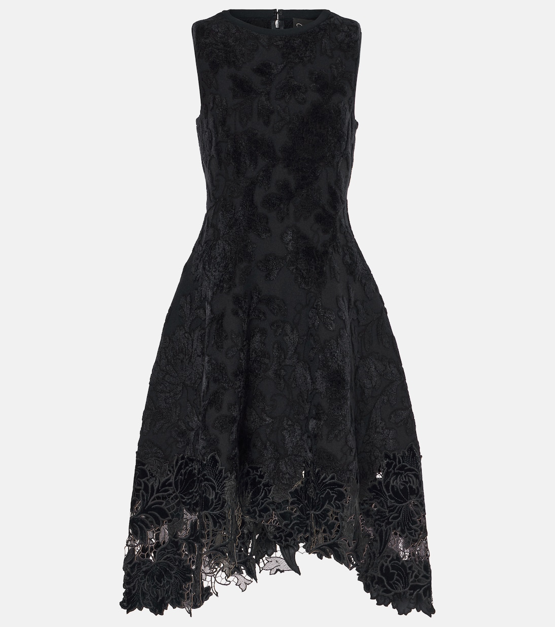 Robe longue en guipure et velours | Oscar de la Renta