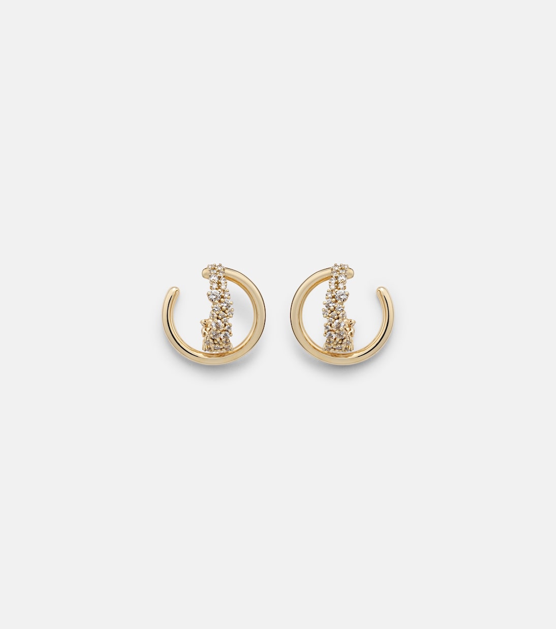 Orecchini Scatter Double in oro 18kt con diamanti | Ananya