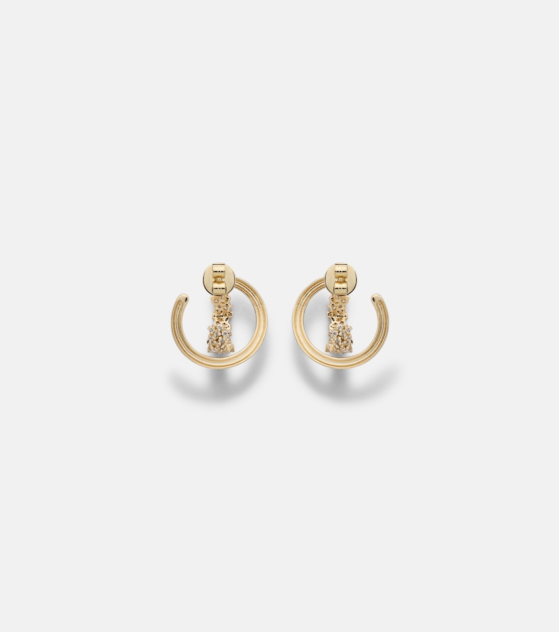 Orecchini Scatter Double in oro 18kt con diamanti | Ananya