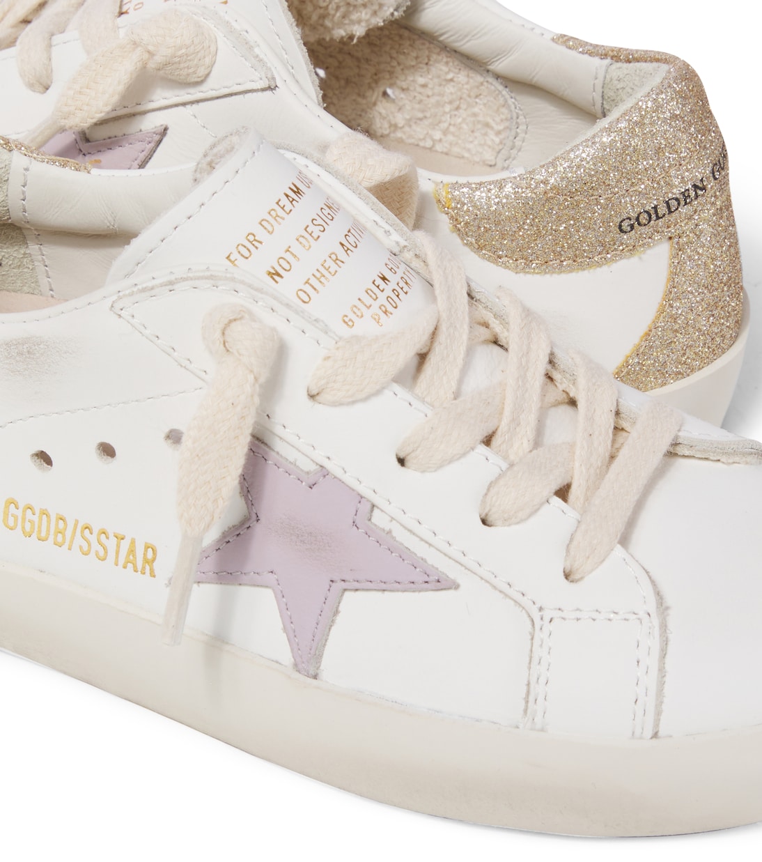 Sneakers Super-Star in pelle con glitter | Golden Goose Kids
