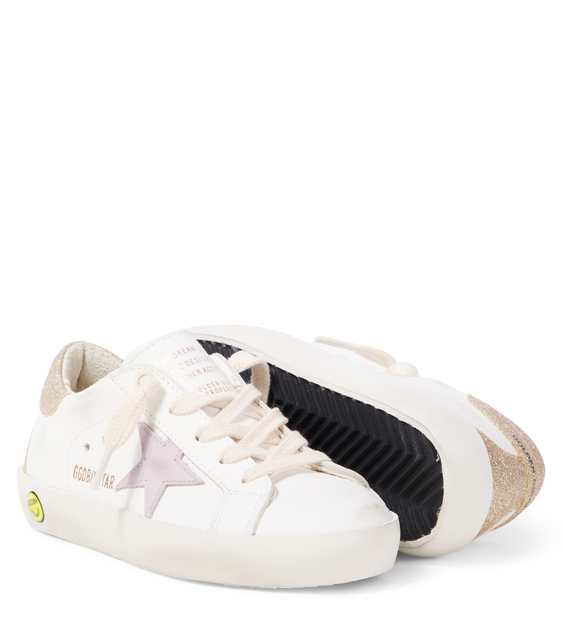 Sneakers Super-Star in pelle con glitter | Golden Goose Kids