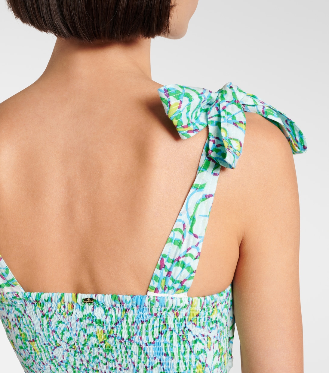 Carla printed pleated crop top | Poupette St Barth