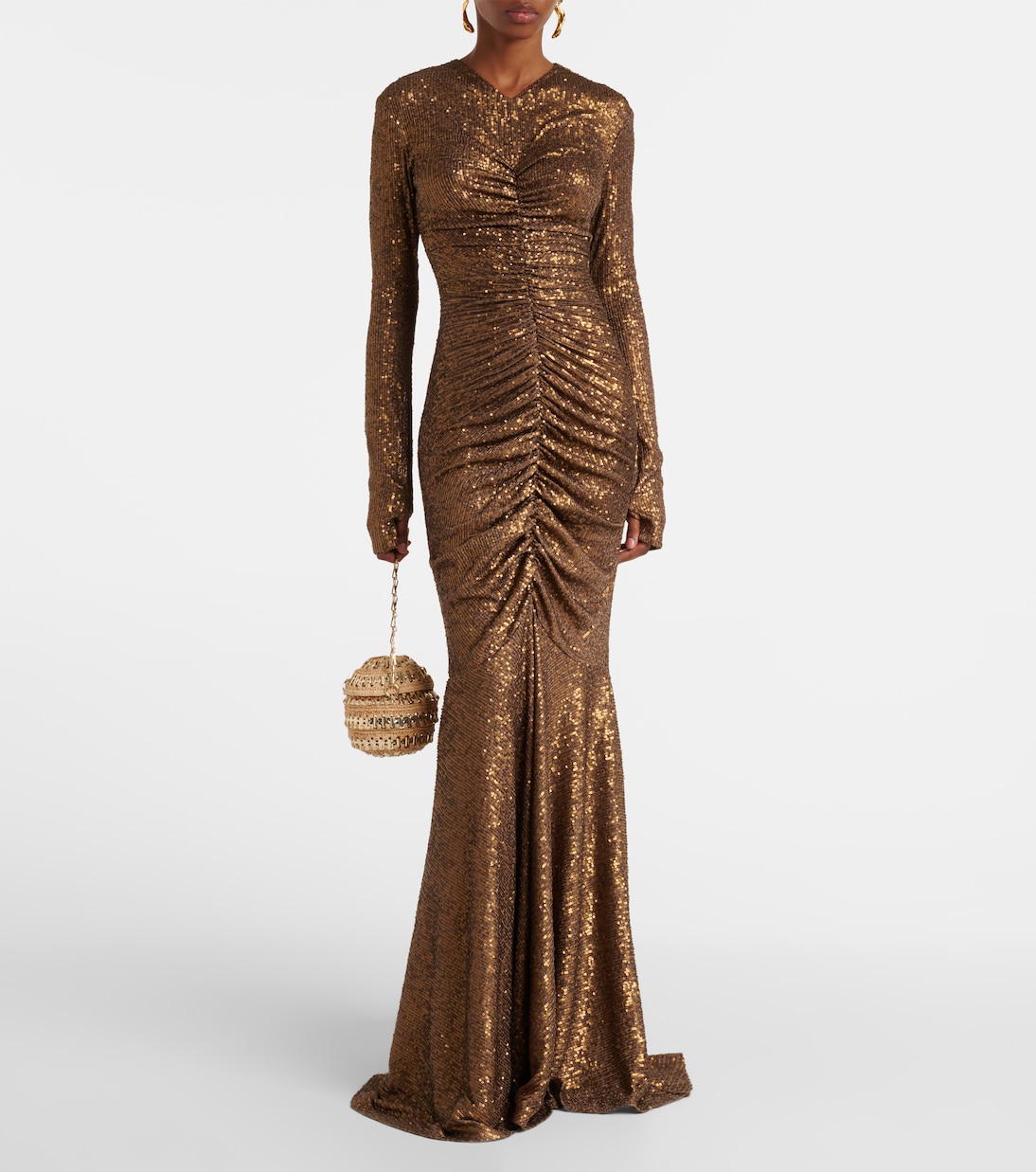 Sequined ruched gown | Norma Kamali
