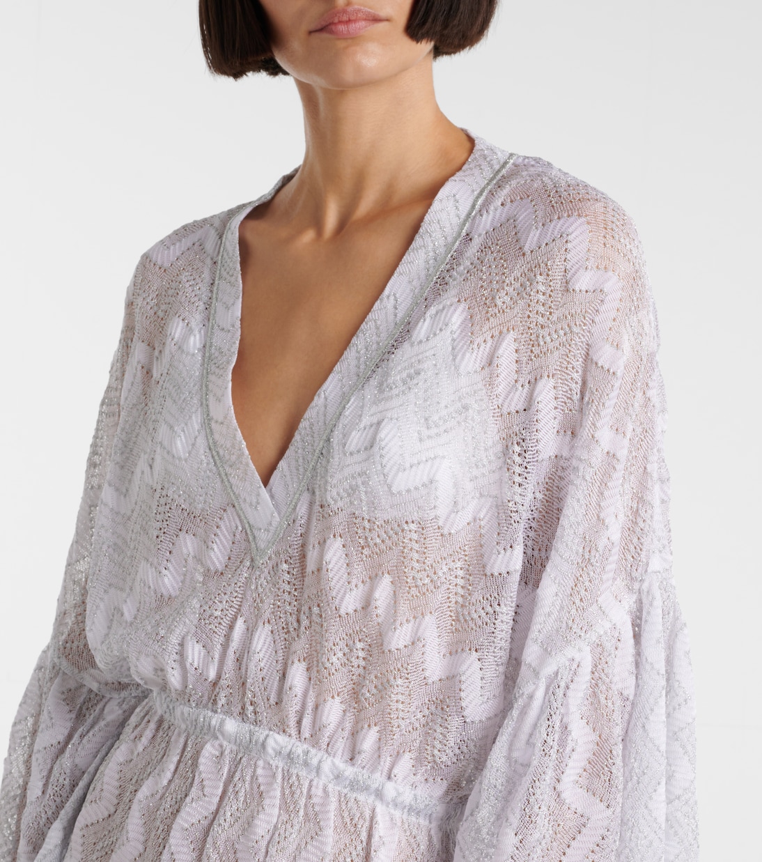 Vestido de playa de lamé en zigzag | Missoni