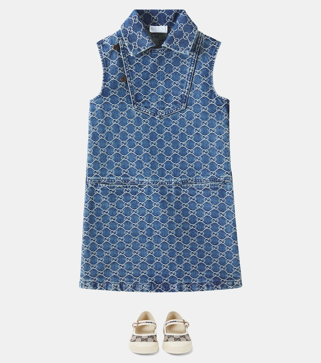 Abito di jeans in jacquard GG | Gucci Kids