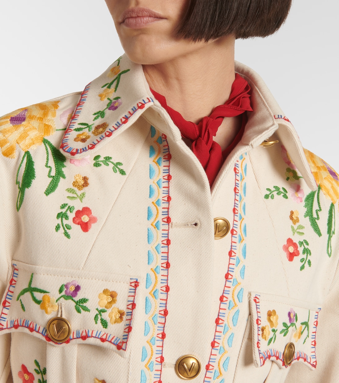 Veste brodée à fleurs | Valentino
