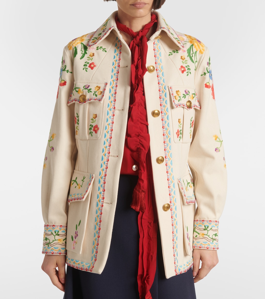 Veste brodée à fleurs | Valentino