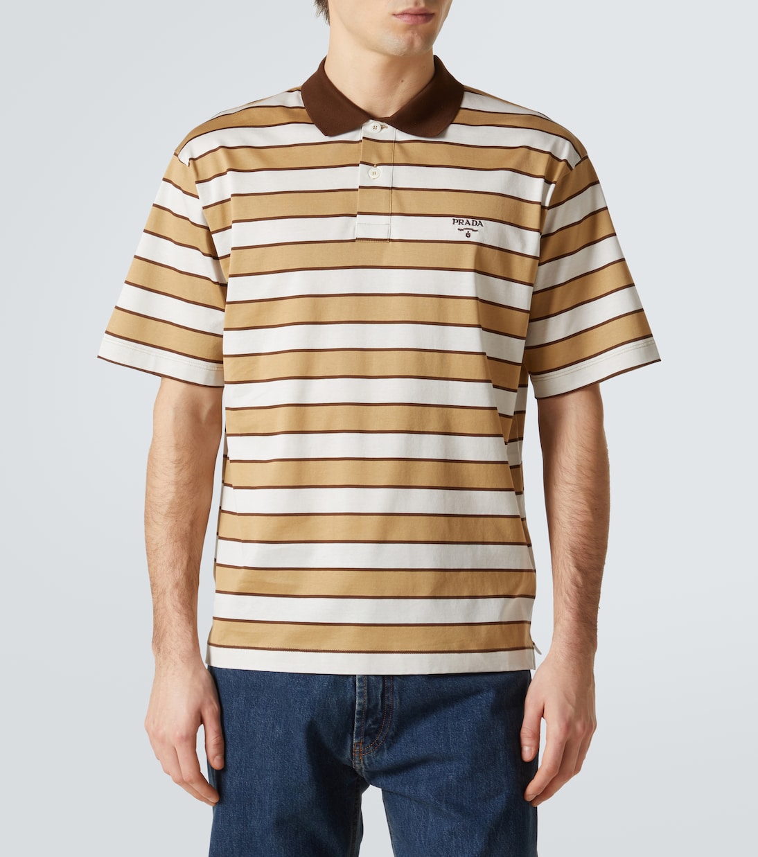 Polo in cotone a righe | Prada