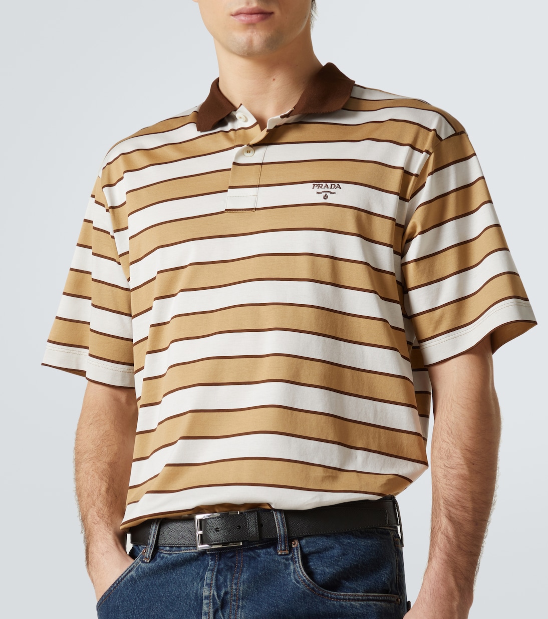 Polo in cotone a righe | Prada