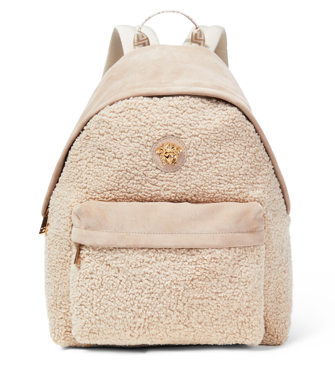 Medusa shearling backpack in beige Versace Kids Mytheresa