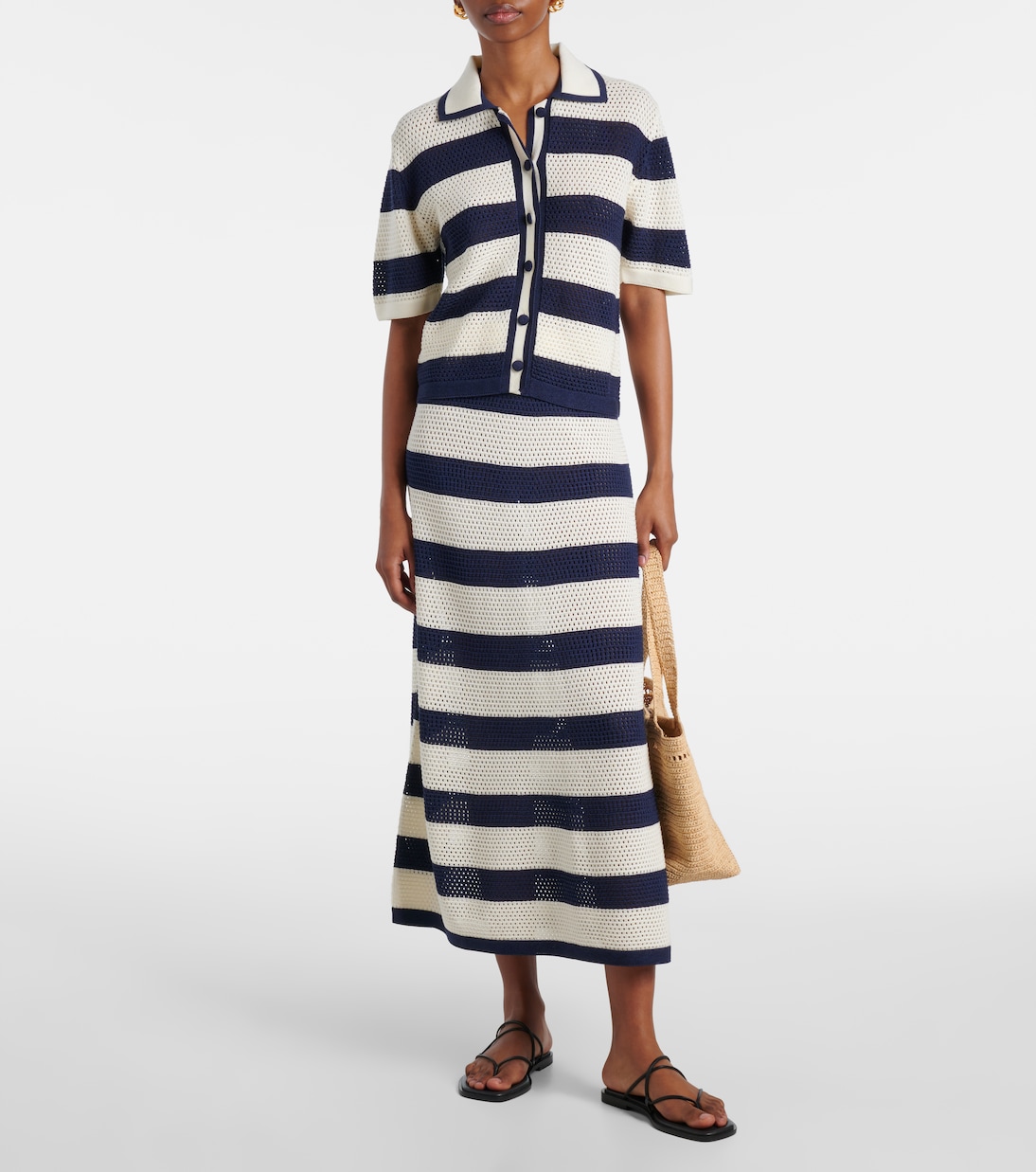 Falda midi Bateau de punto en mezcla de algodón | Eres