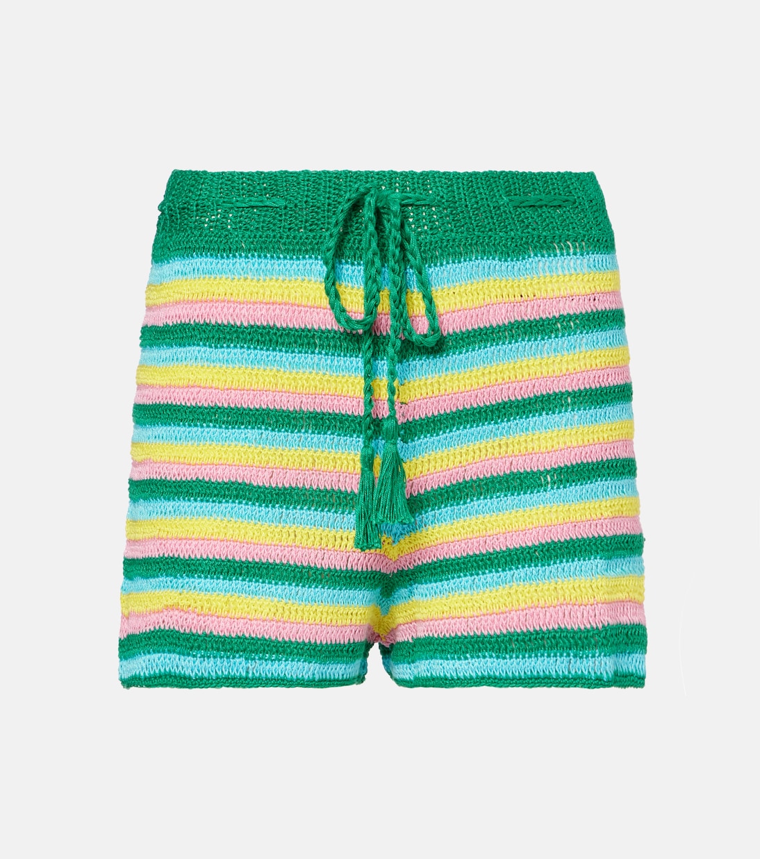 Striped crochet cotton shorts | Anna Kosturova